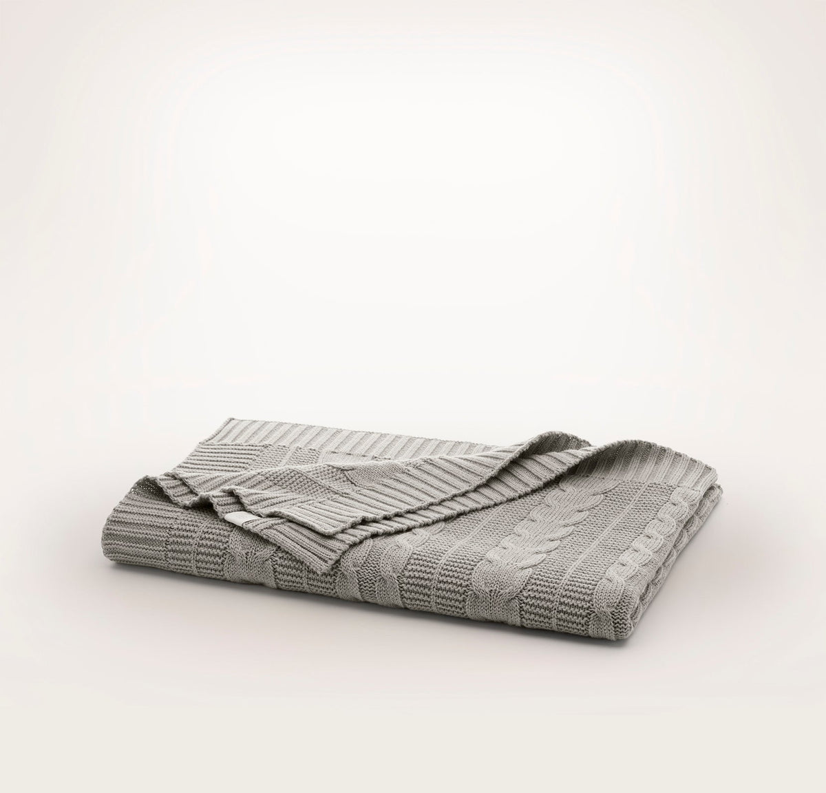 Cable Knit Baby Blanket - Heathered Pewter