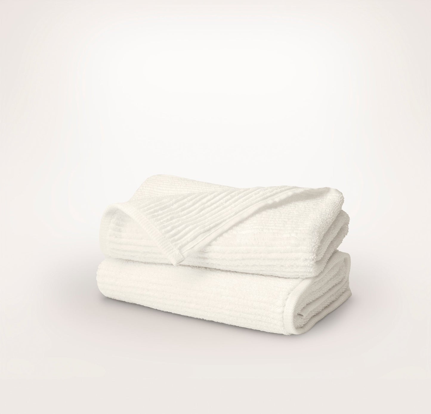 Turkish Ribbed Hand Towels (Pair) - Cream