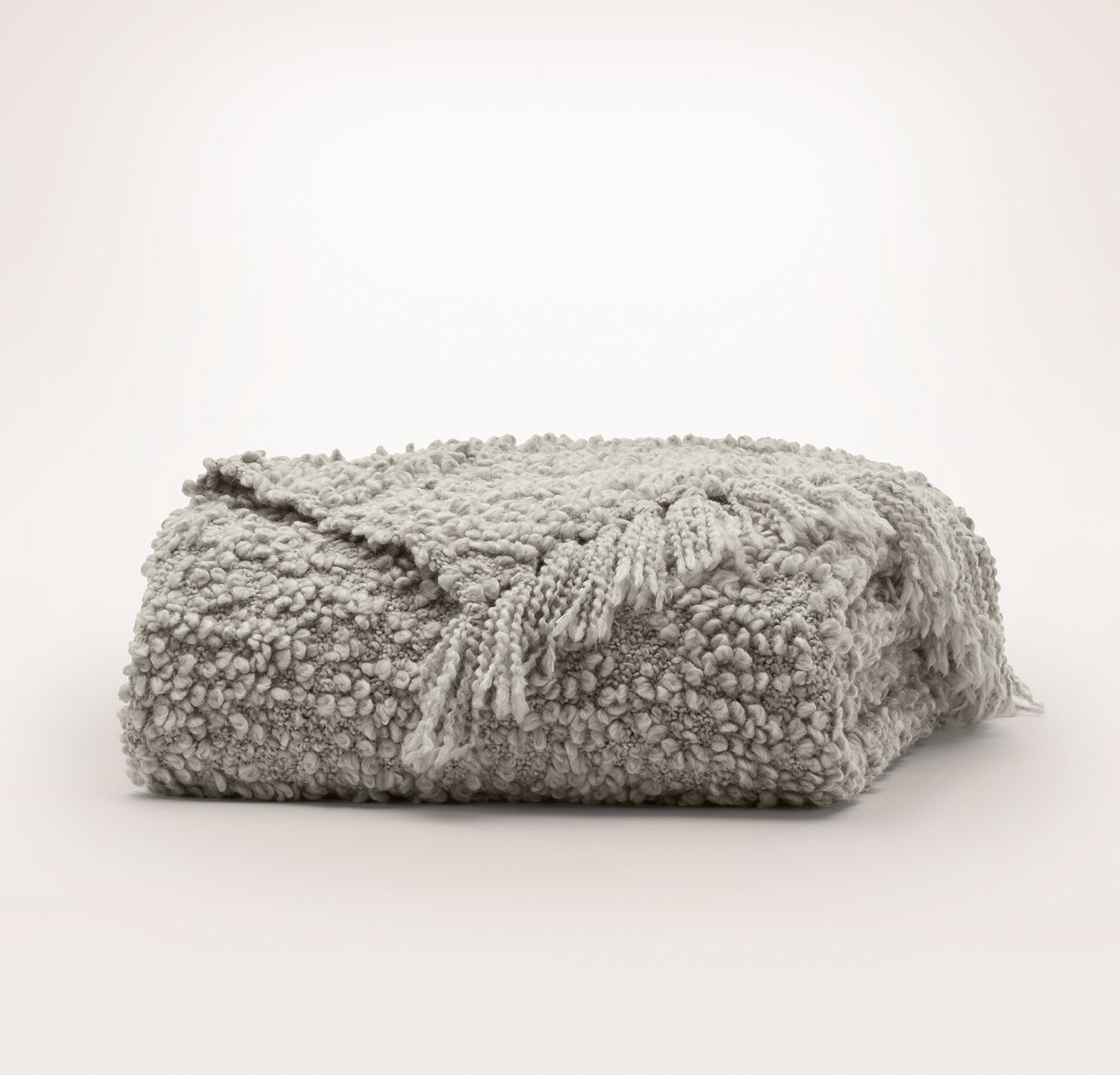 Cozy Bouclé Throw Blanket - Heathered Pewter