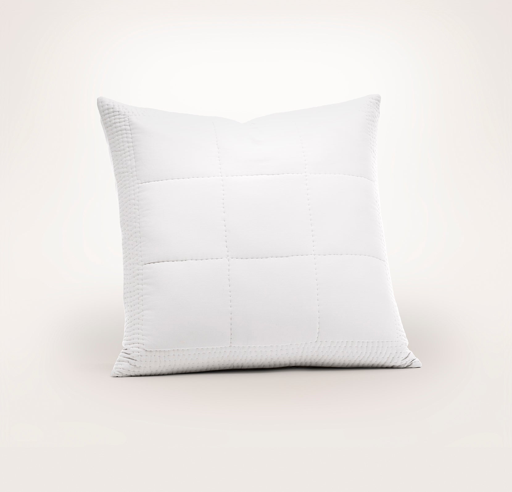 Signature Handstitched Quilted Sham - White - Euro